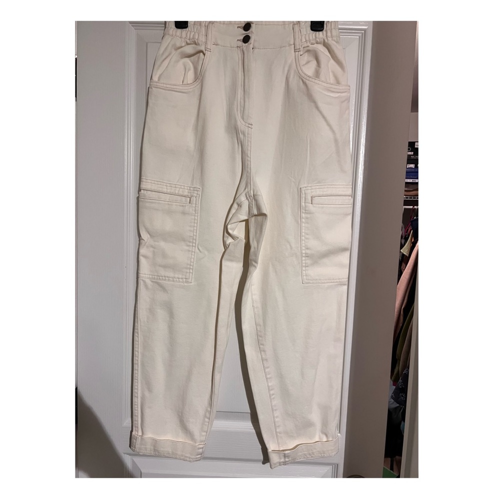 h&m cream cargo pants